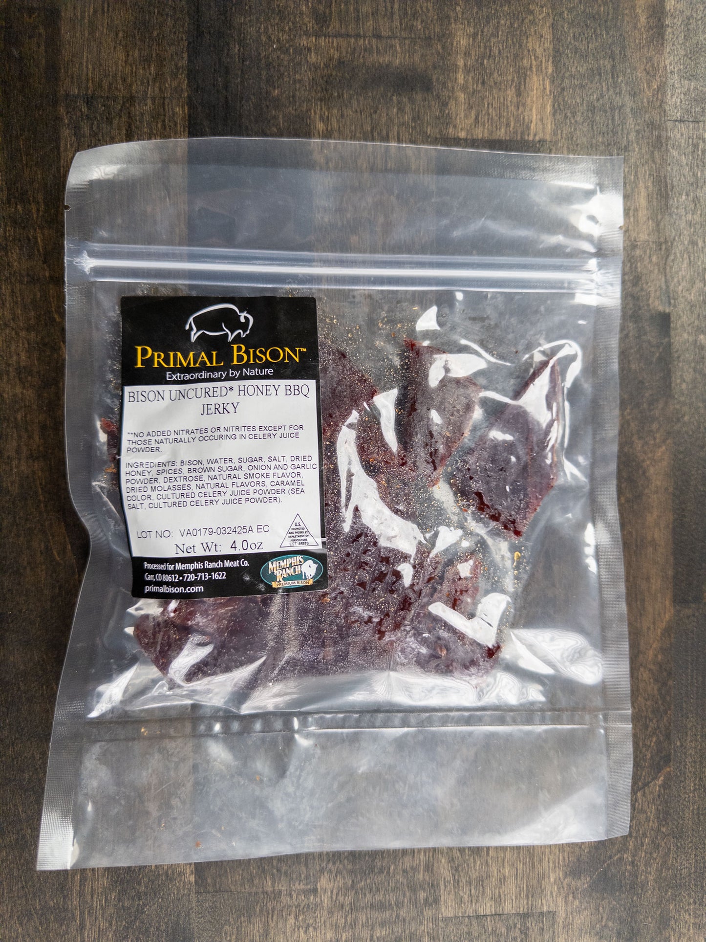 Bison Jerky - Honey BBQ - Uncured