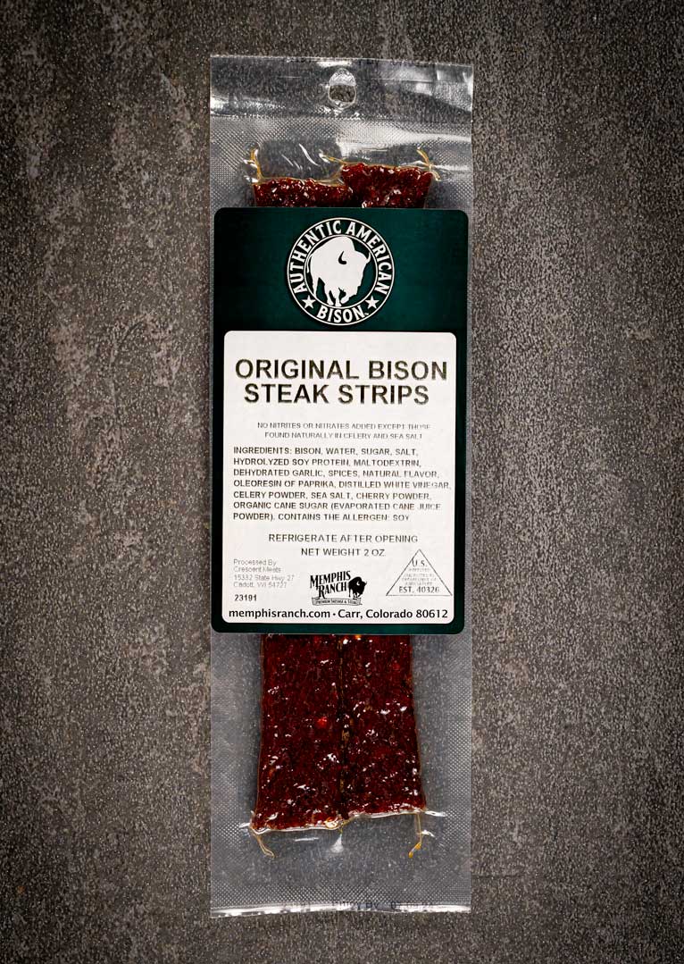Bison Steak Strips (Jerky) Original Memphis Ranch Meat Company