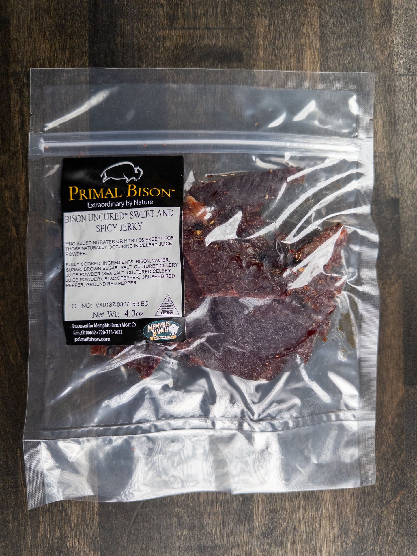 Bison Jerky - Sweet & Spicy - Uncured