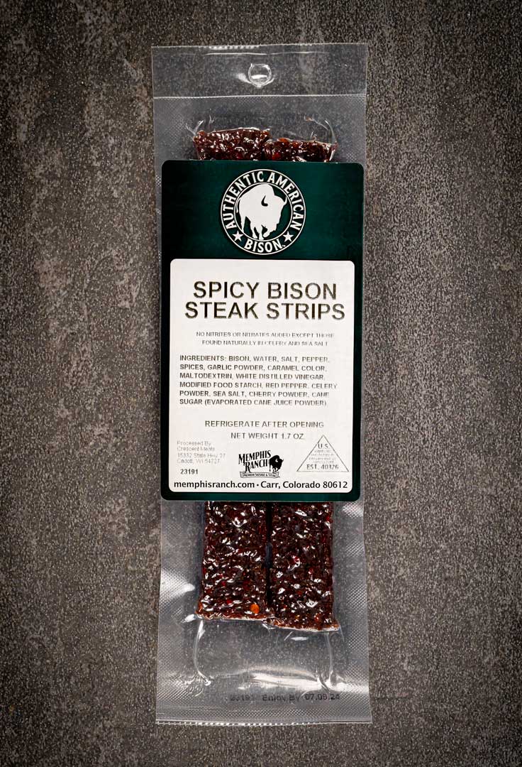 Bison Steak Strips (Jerky) - Spicy